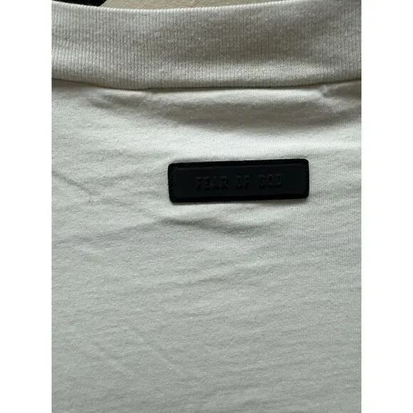 Fear of God Essentials Classic Long Sleeve Tee.Ivory. Oversized.Streetwear. Sz L - Picture 11 of 14